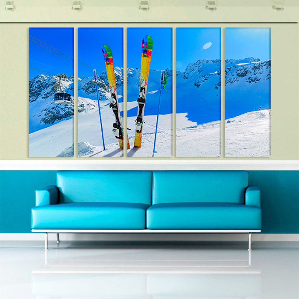 Ski Canvas Gift Ski Wall Art Ski Art Winter Sport Winter Etsy
