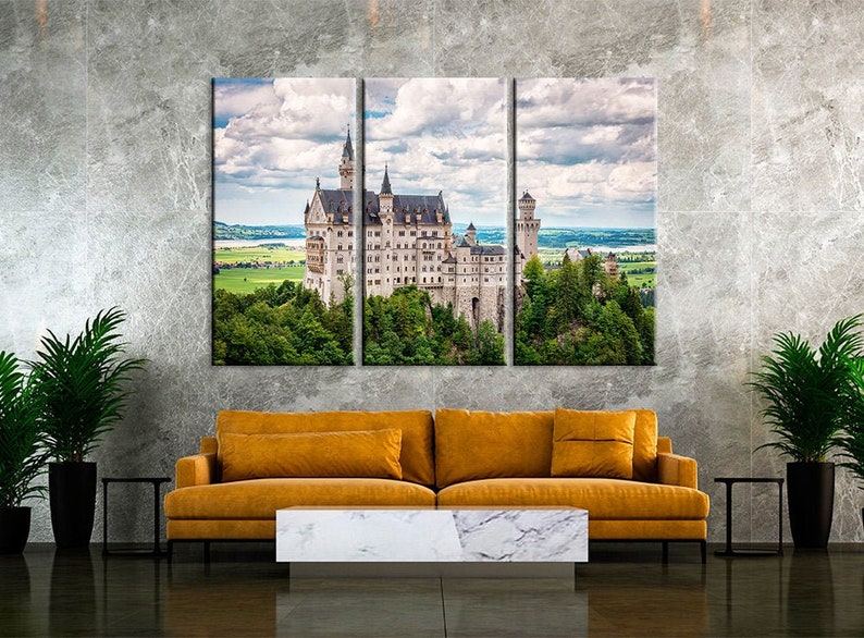 Castle Canvas Wall Art Neuschwanstein Castle on Canvas Etsy