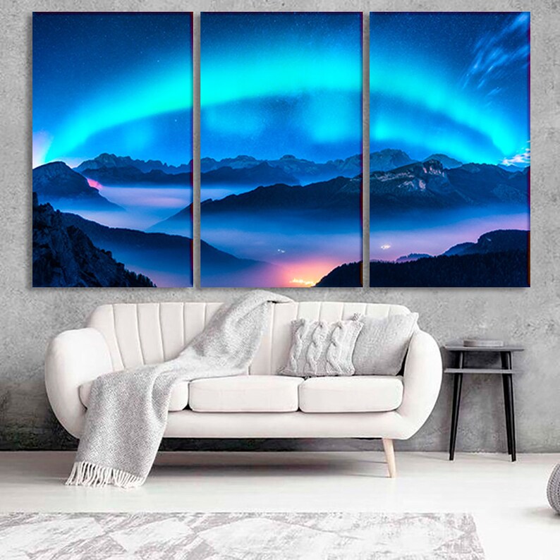 Canvas Wall Art Northern Lights Wall Art Northern Lights Etsy Singapore
