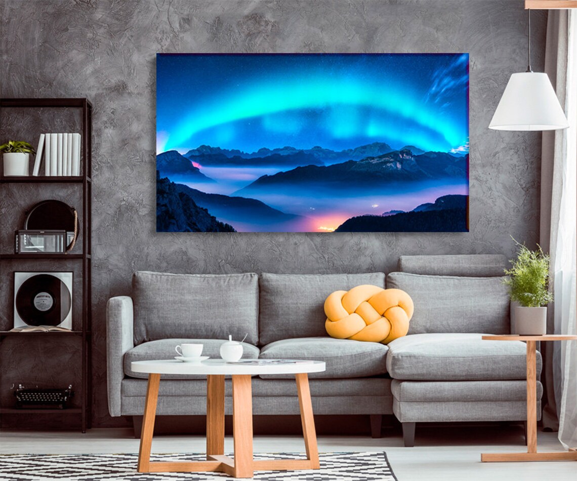Canvas Wall Art Northern Lights Wall Art Northern Lights Etsy