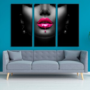 Red Lips Poster, Red Lips Canvas, Fashion Wall Art, Fashion Print ...