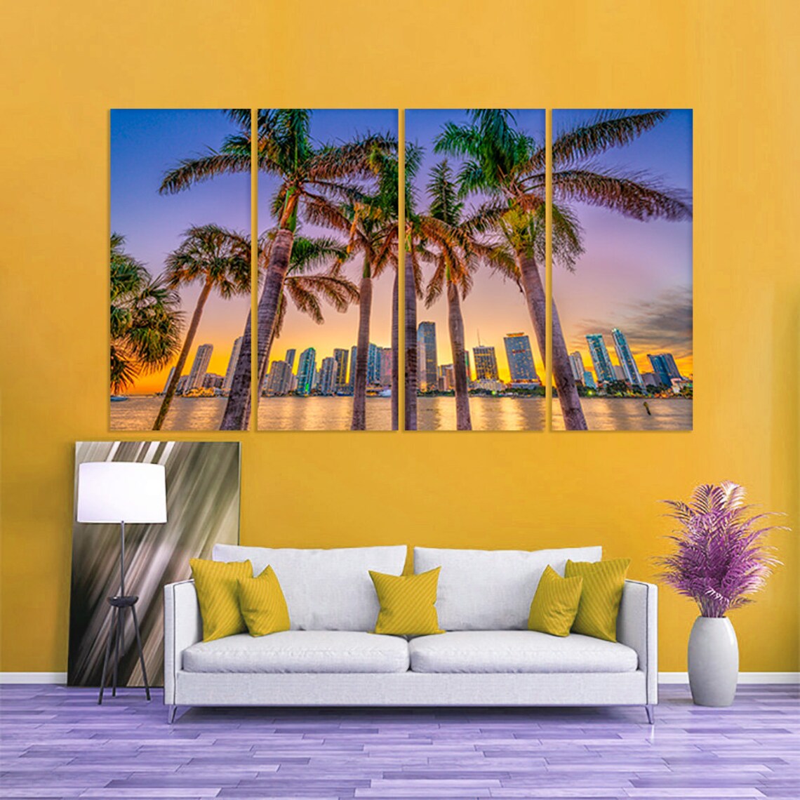 Miami Wall Art Miami Canvas Miami Wall Decor Miami Home Decor Etsy