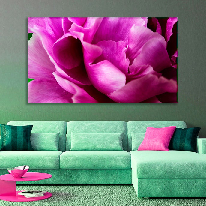 Peony Wall Art Peony Painting Peony Poster Peony Canvas Peony Etsy