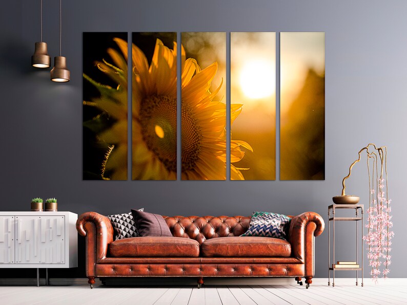 Sunflower Wall Art Sunflower Canvas Sunflower Decor Sunflower | Etsy