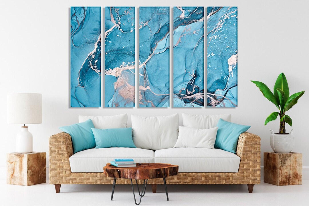 Navy Blue Art Large Marble Poster Blue Marble Large Canvas Art Abstract