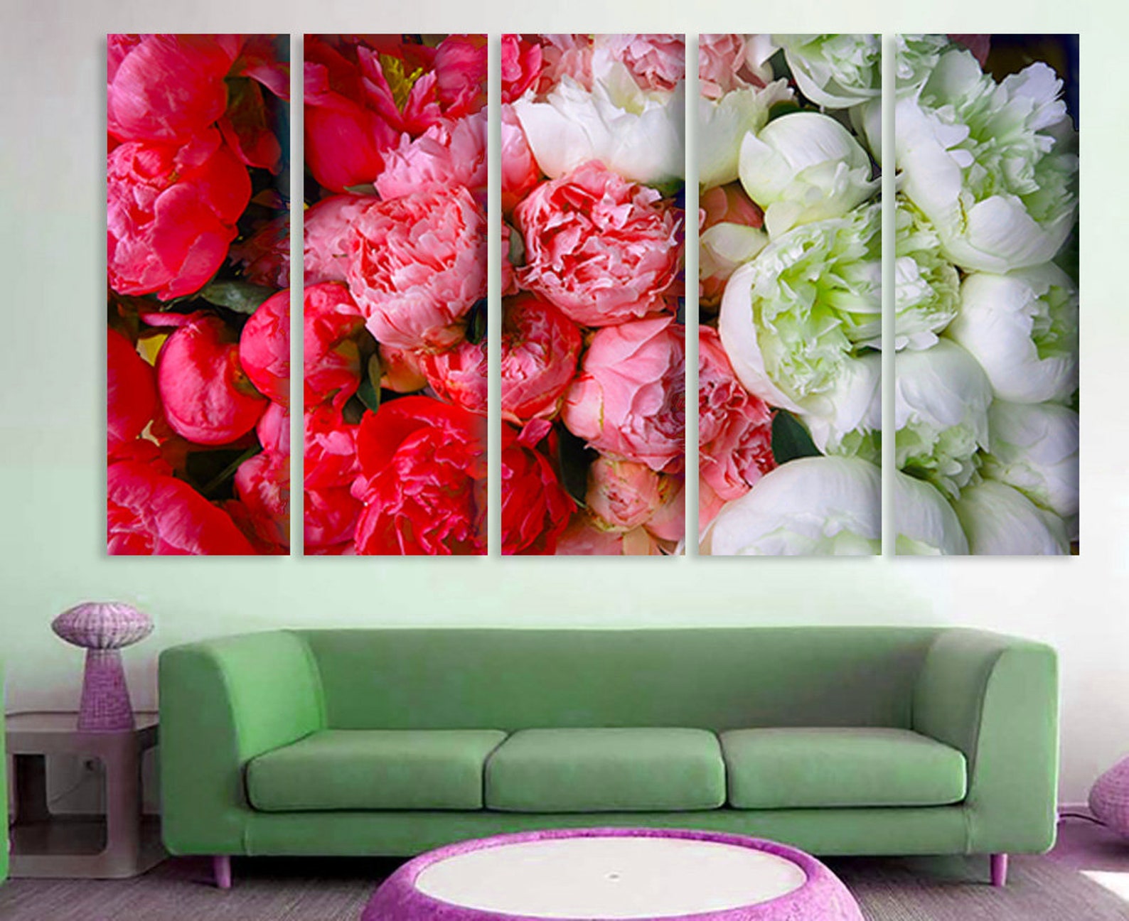 Peony Print Peony Wall Art Peony Painting Peony Poster Peony Etsy