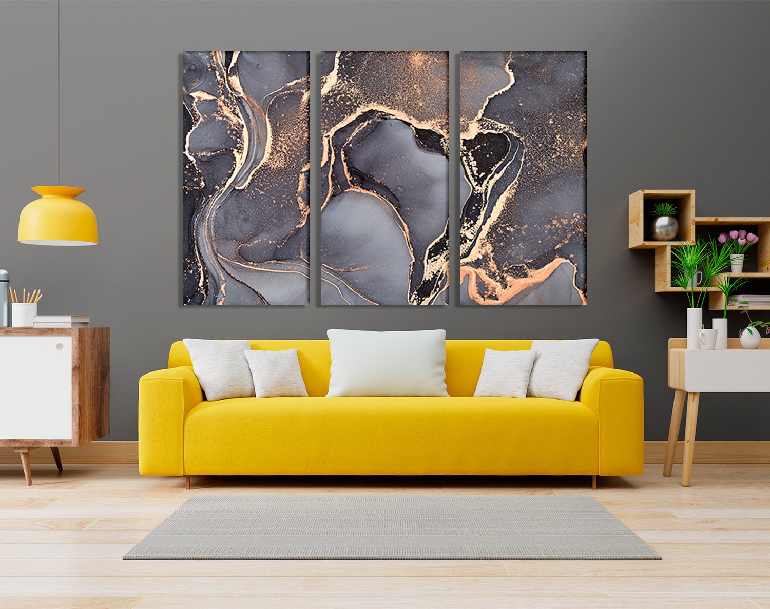 Large Marble Wall Art Abstract Canvas Modern Wall Decor Etsy