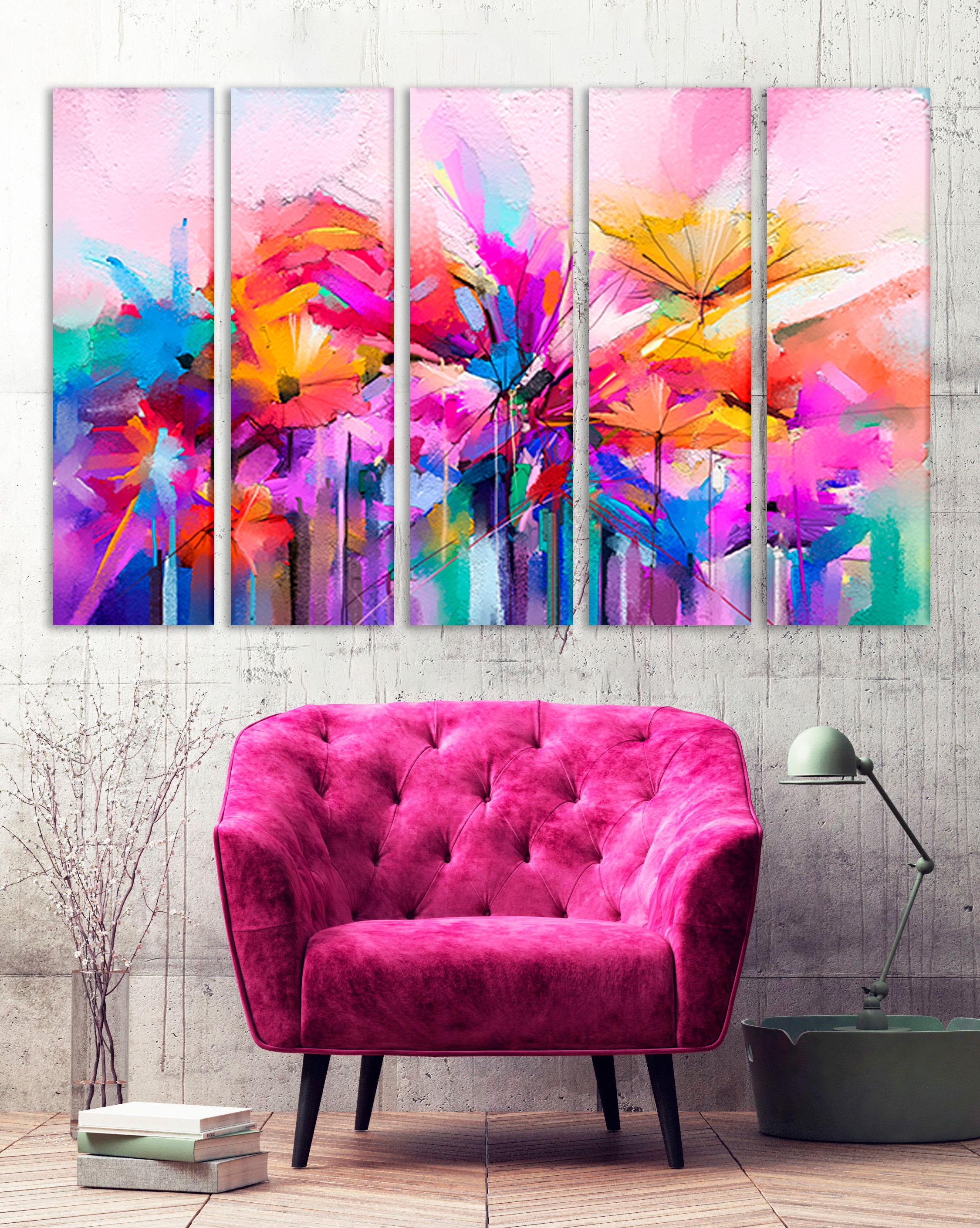 Oversize Frame Wall Art Eye Painting Colorful Painting Abstract Acryli