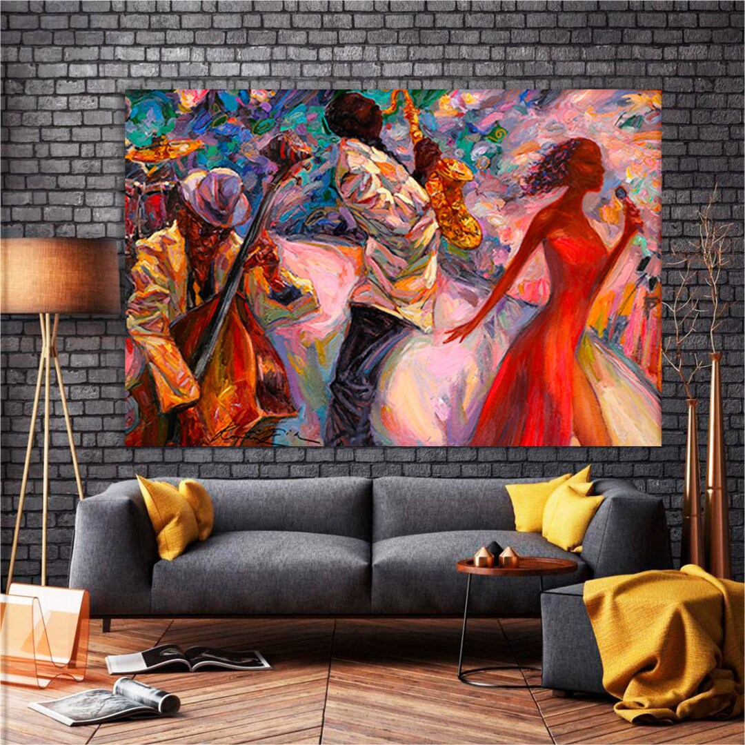 Jazz Poster Music Canvas Wall Art Painting on Canvas Abstract Canvas