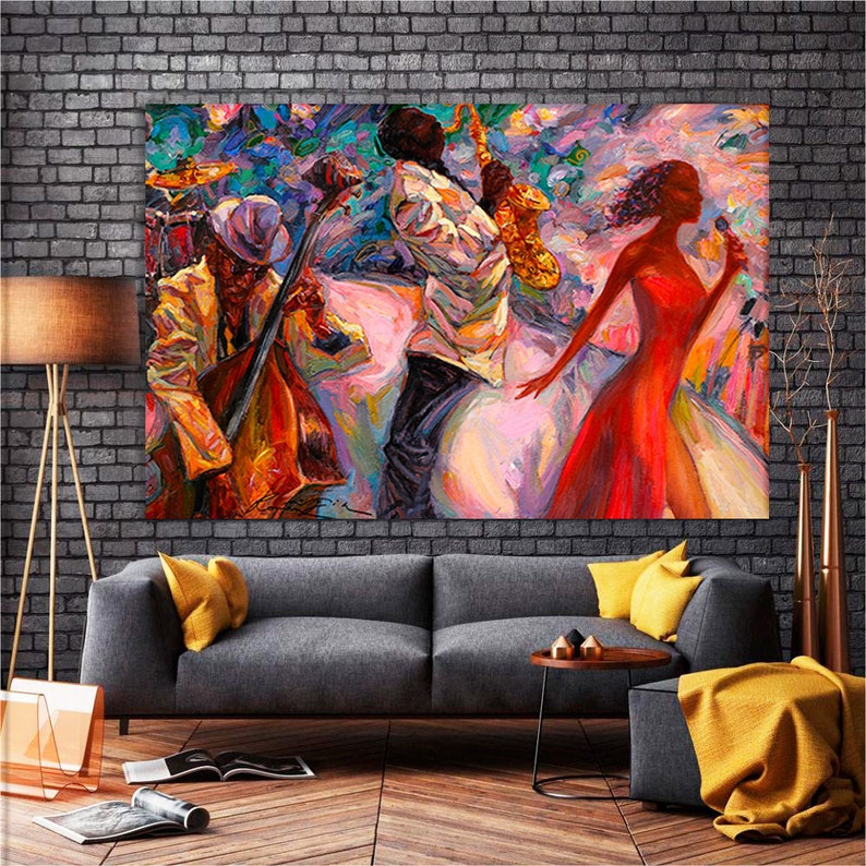 Music Art Prints
 Jazz Poster Music Canvas Wall Art Painting on Canvas Abstract