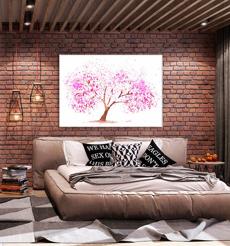 Cherry Tree poster, Nature decoration, Wall art print, Landscape poster, Art print, Cherry Tree canvas, Tree print, Cherry Tree Blossom, Art image 3