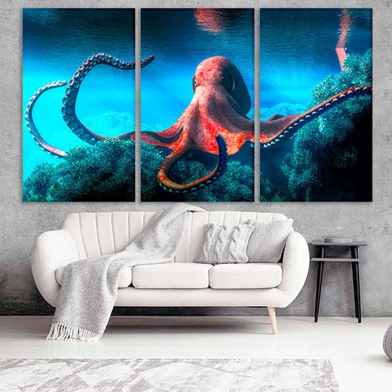 Octopus Wall Art Canvas Photo - Octopus Wall Decor Canvas