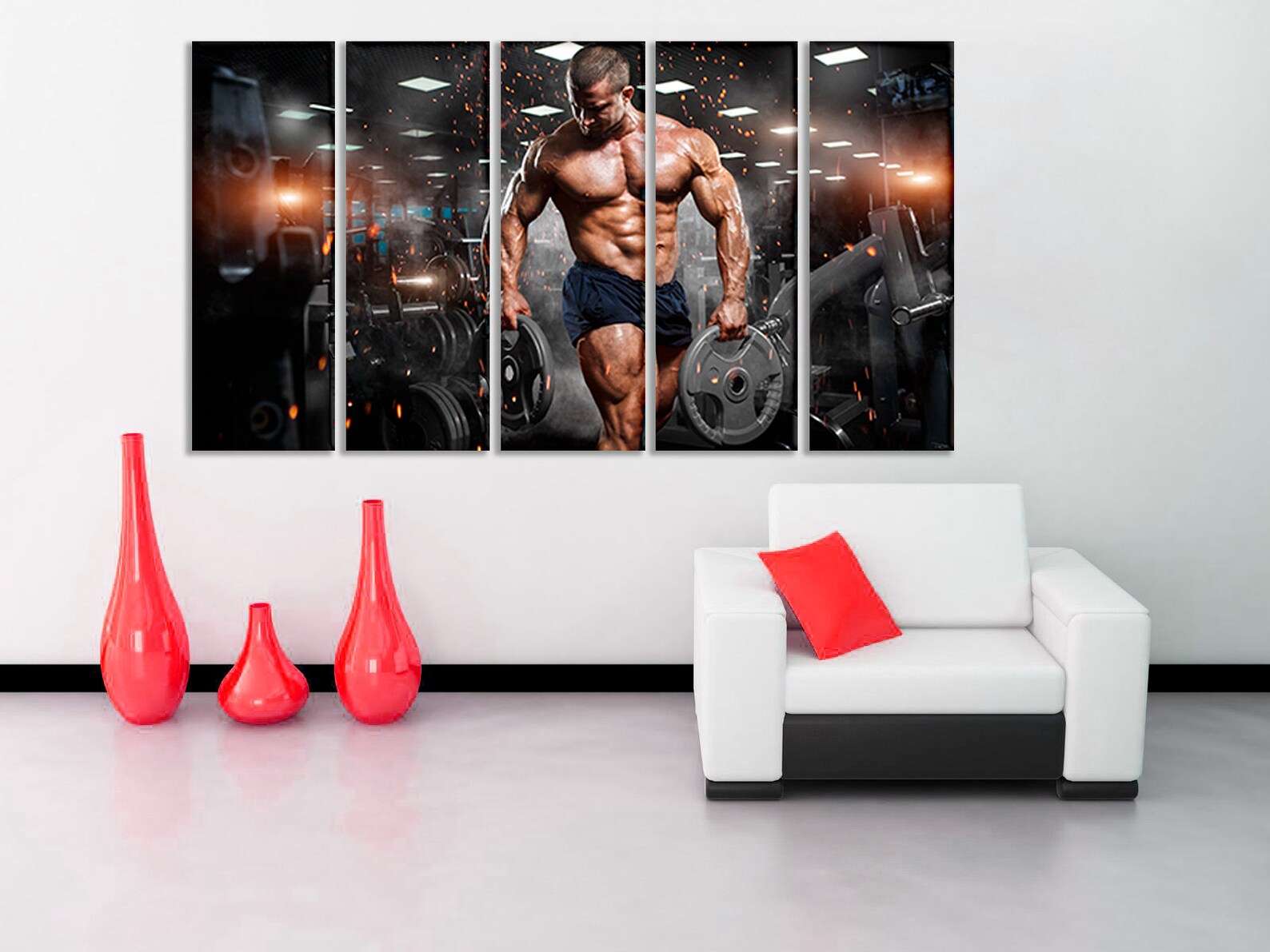 Gym Wall Art Gym Canvas Gym Wall Decor Canvas Set of Gym Gym Etsy