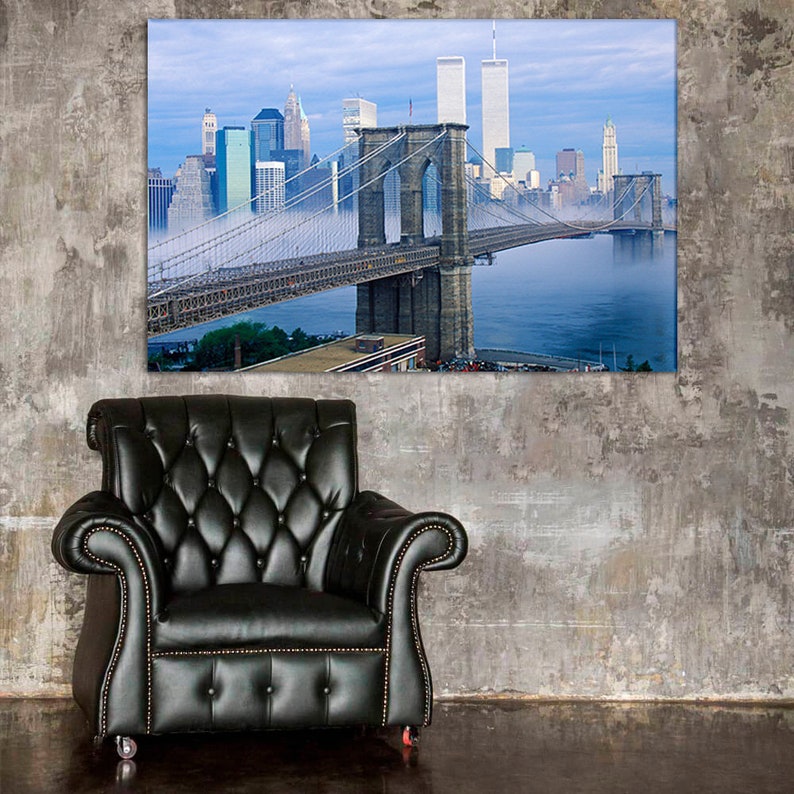 Brooklyn Bridge wall art Bridge on canvas Landscape image Etsy