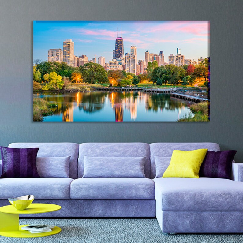 Chicago Wall Art Chicago Print Chicago Art Chicago Canvas Etsy