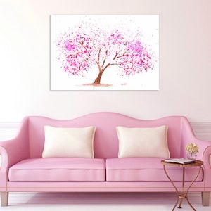 Cherry Tree poster, Nature decoration, Wall art print, Landscape poster, Art print, Cherry Tree canvas, Tree print, Cherry Tree Blossom, Art image 2