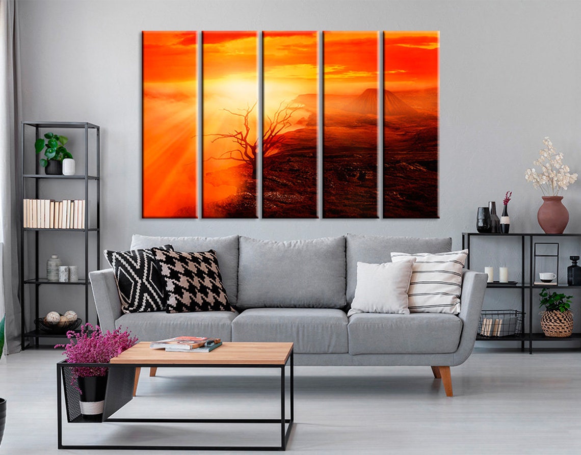 Sunset Wall Art Sunset on Canvas Print Landscape Photography Etsy UK