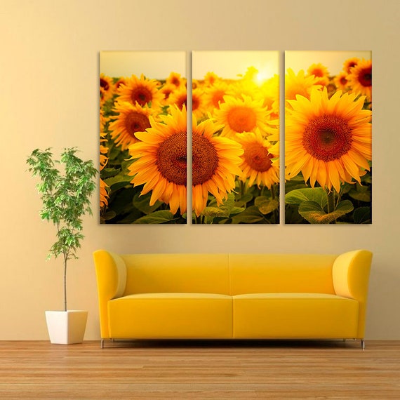 Sunflower Wall Decor Sunflower Canvas Sunflower Decor - Etsy