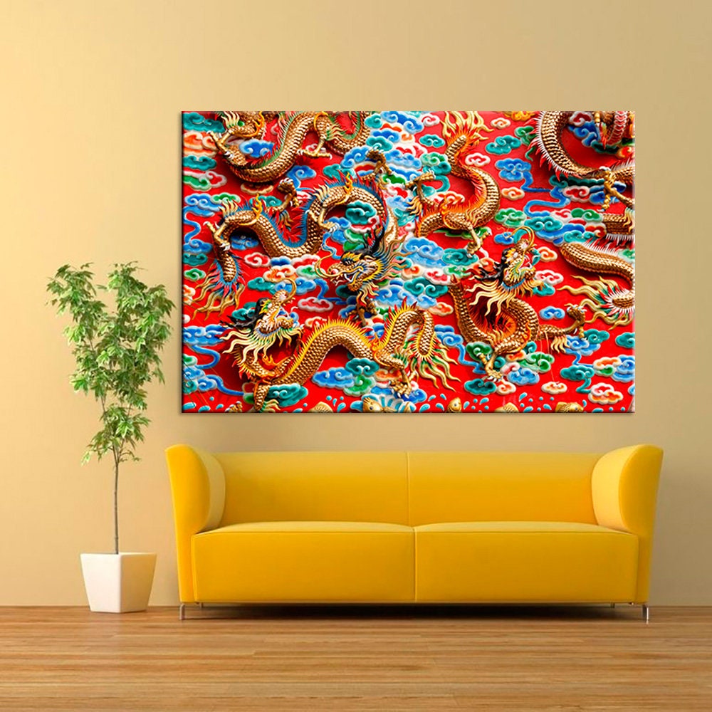 Abstract Dragon on Canvas Wall Art Abstract Painting Canvas | Etsy