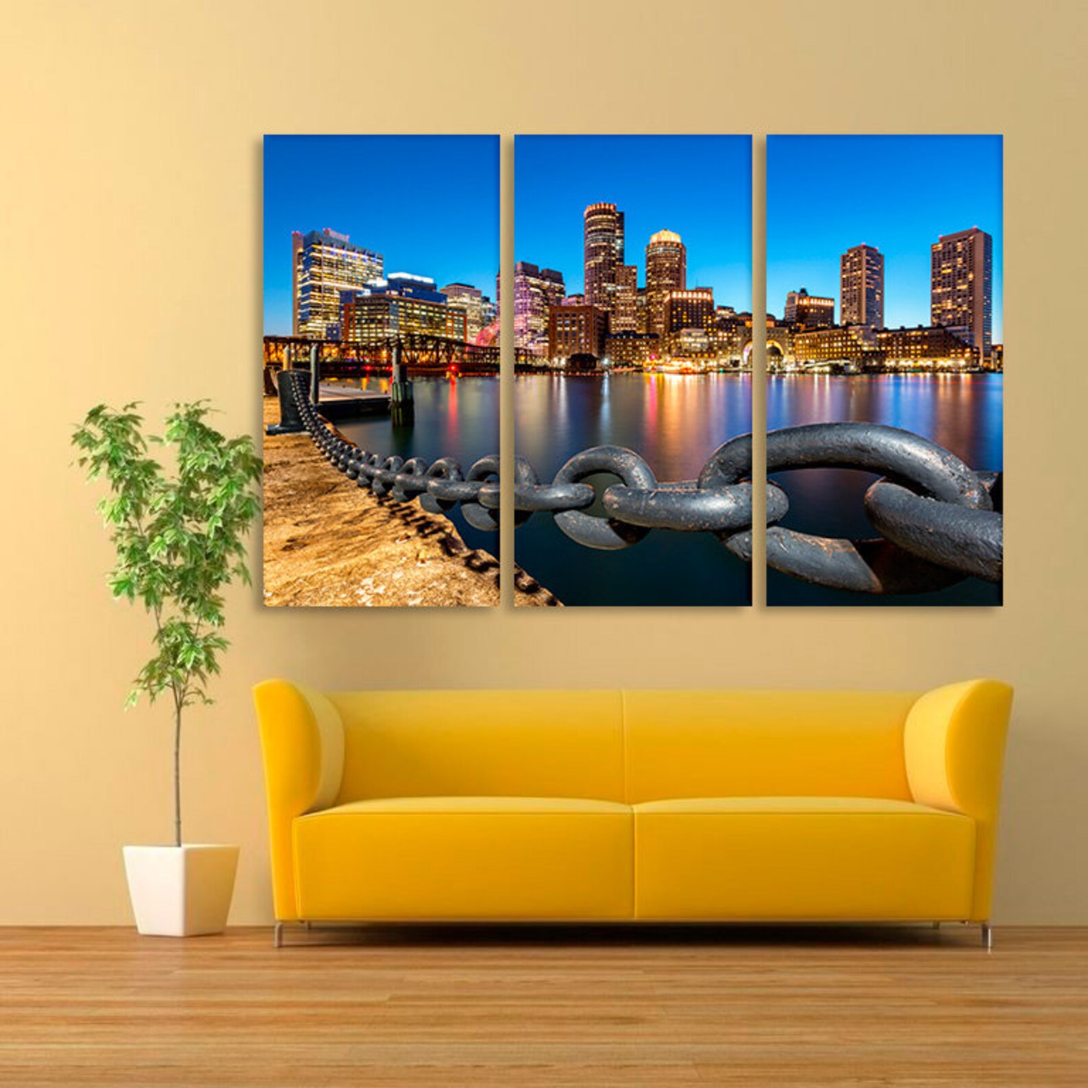 Boston Skyline Boston Wall Art Boston Wall Decor Boston Etsy UK