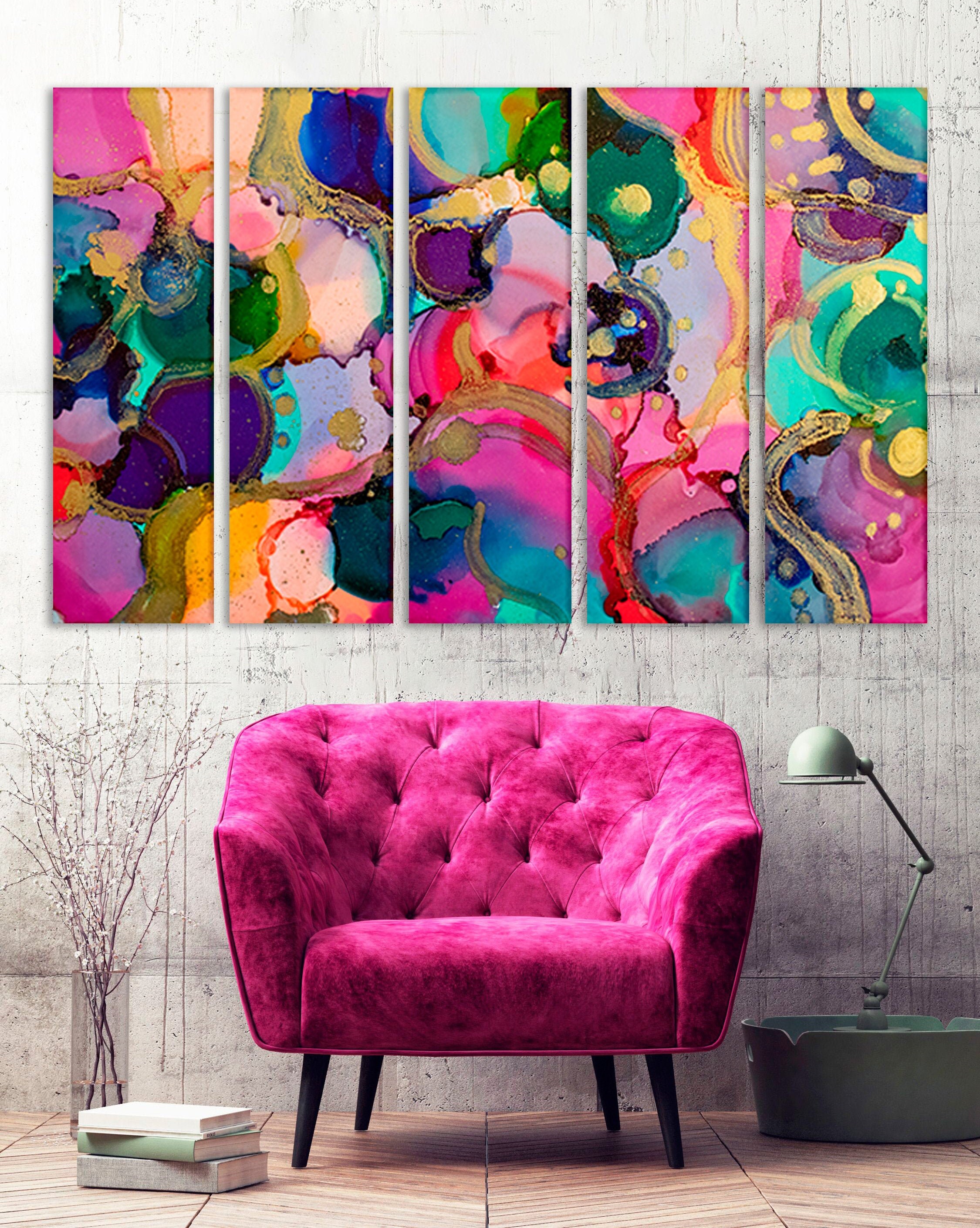 Watercolor Canvas Modern Wall Art Canvas Wall Art Modern Etsy