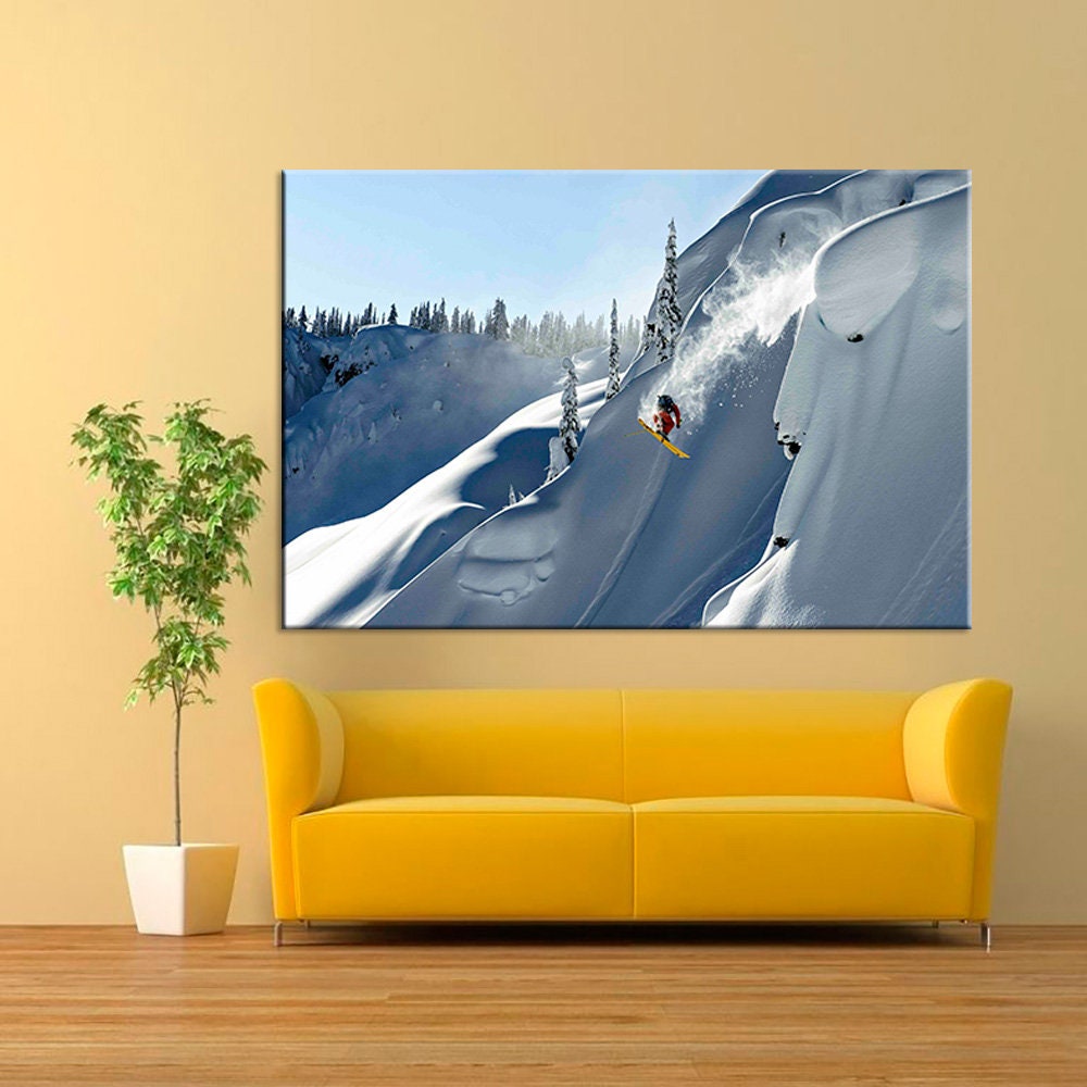 Ski Canvas Wall Art Gift Ski Wall Art Winter Sport Canvas Art Etsy