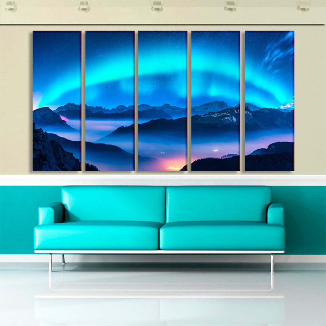 Canvas Wall Art Northern Lights Wall Art Northern Lights Etsy