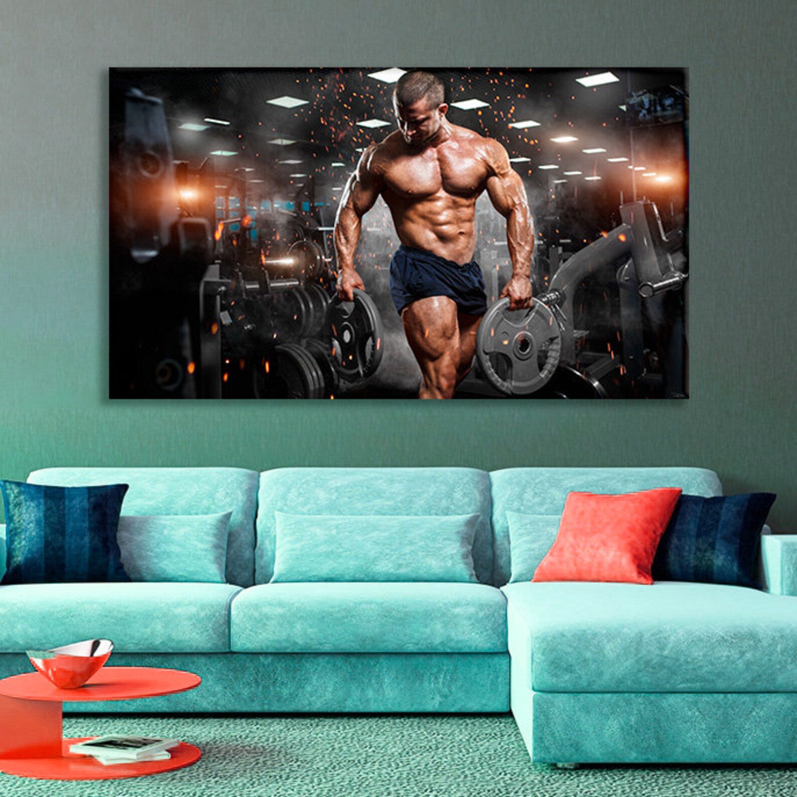 Gym Wall Art Gym Canvas Gym Wall Decor Canvas Set of Gym Gym Etsy