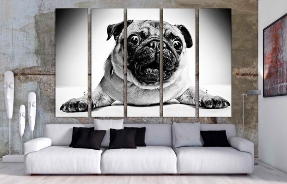 Pug canvas wall art cheap