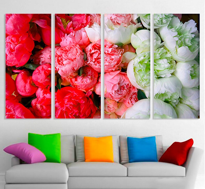 Peony Print Peony Wall Art Peony Painting Peony Poster Peony Etsy