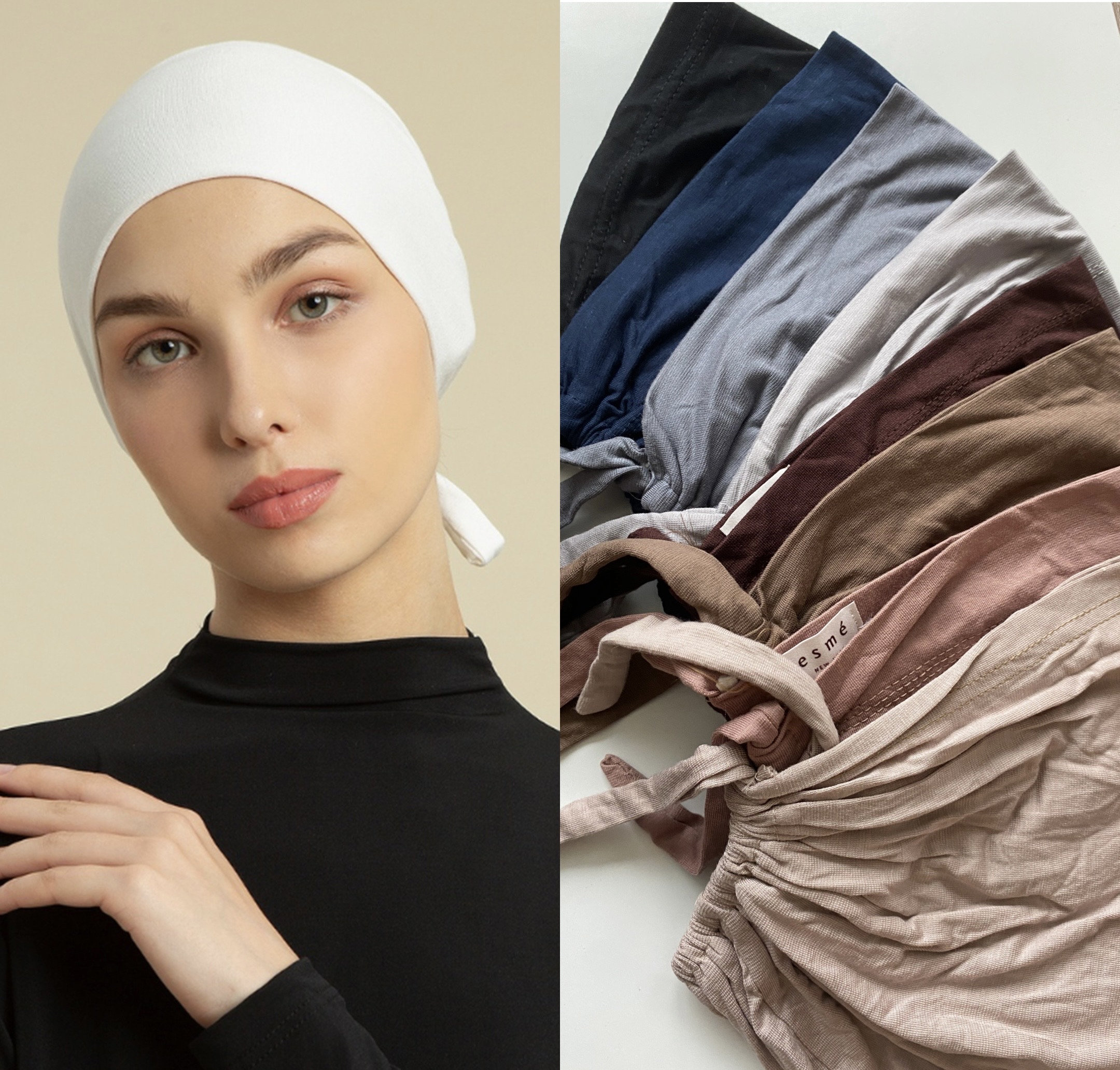 Tie Back Non-slip Underscarf in Neutral Colors Ramadan Eid Gift Muslim  Undercap Underhijab 