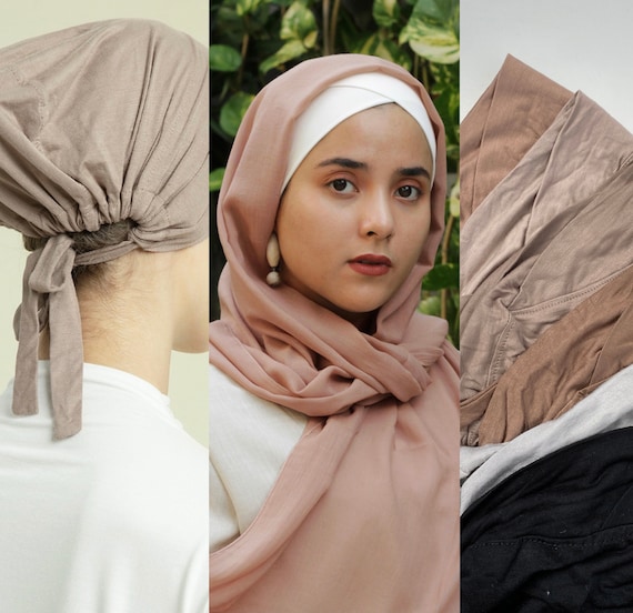 Criss Cross Underscarf in Neutral Colors Tie Back Non-slip Gift Muslim  High-quality Undercap Underhijab 