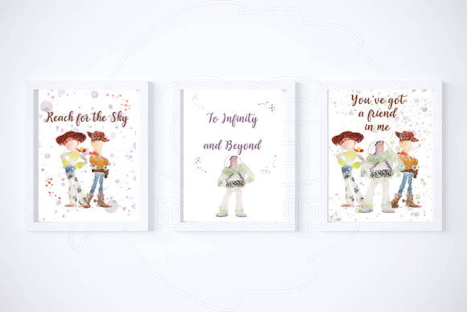 Pack of 3 Toy Story Quote Prints. Nursery Decor Etsy