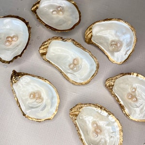 Oyster Pearl Dish, Ring Holder, Crystal Dish, Home Decor, Jewelry Trinket