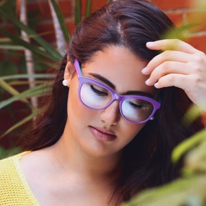 Optical Purple Cat Eye Glasses Wayfarer Glasses Colorful Frame Glasses Unisex  Large Lens Trendy Lightweight frames Fashionable glasses