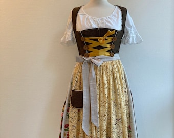 Dirndl Gr.38, handmade upcycling unique consisting of dress, apron, blouse and tree bag