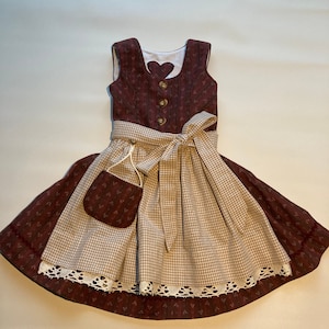 Children&#39;s dirndl size 92, upcycling unique piece consisting of dress and apron with belly bag