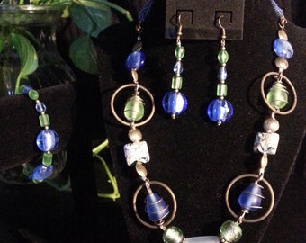Blue & Green Glass Beads