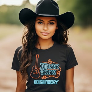 Honky Tonk Highway Unisex Tee, Cute Country Style Concert Southern Graphic Tee, Country Music Shirt