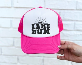 Lake Bum Trucker Cap, Cute Trucker Hat, Lake Day Trucker Hat, Women's Trucker Hat, Funny Trucker Hat