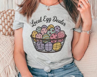 Egg Dealer Basket Unisex Tee, Farmer Easter T-Shirt