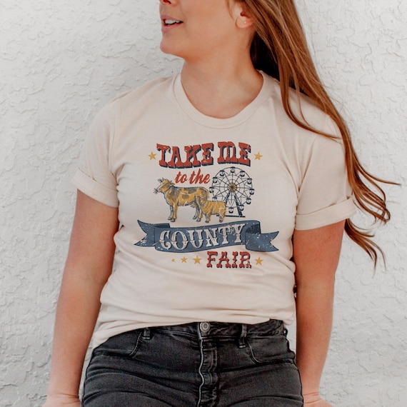 Take Me To The County Fair Unisex Tee, Cute County Fair Country Style Concert Southern Graphic Tee