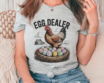 Egg Dealer Rooster Unisex Tee, Farmer Easter T-Shirt