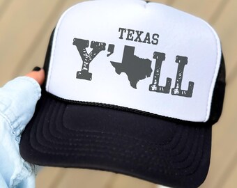 Texas Y'all Trucker Cap, Cute Trucker Hat, Cowgirl Truck Hat, Women's Trucker Hat