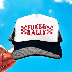 Puke and Rally Trucker Cap, Cute Trucker Hat, Summer Truck Hat, Funny Trucker Hat