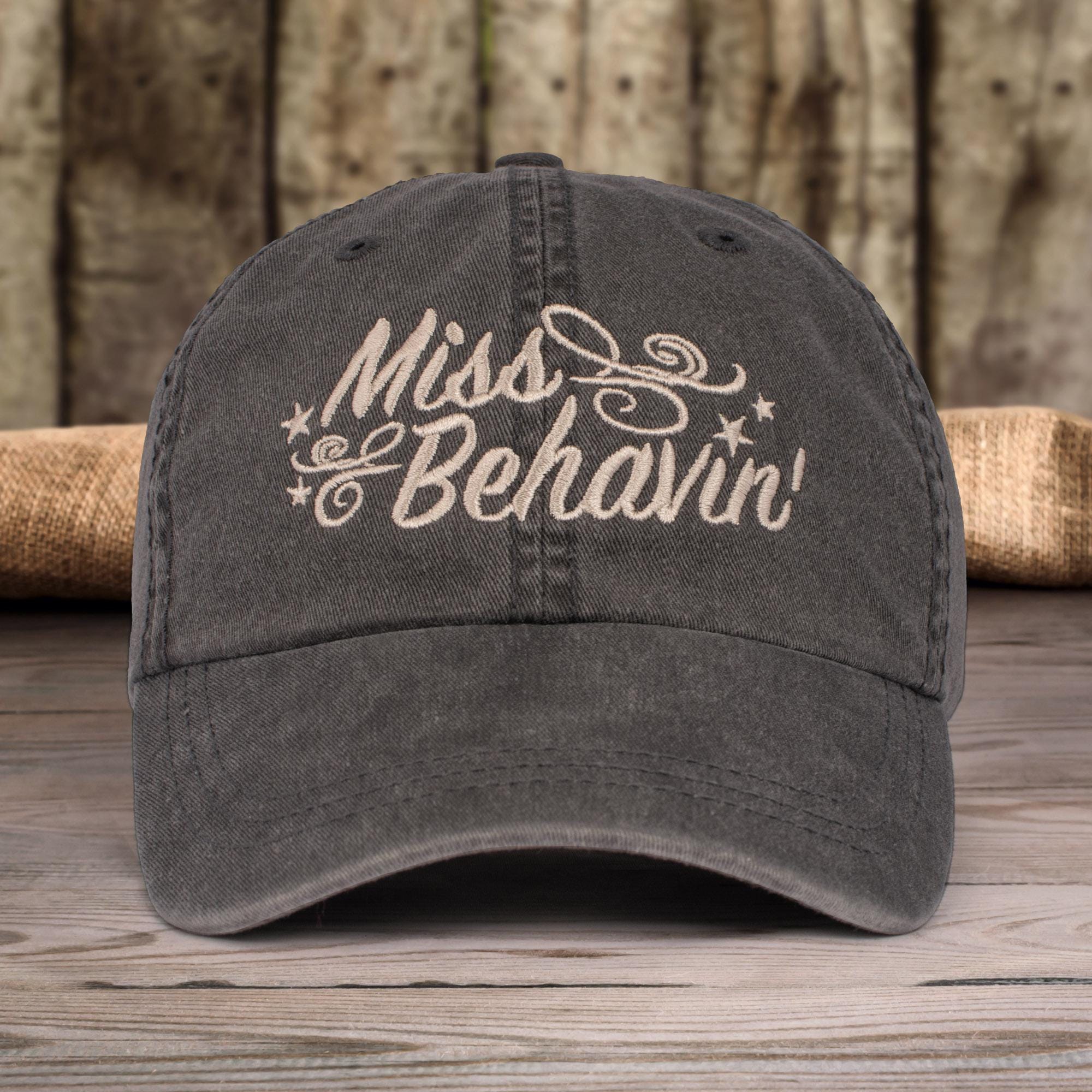 CC Boutique Cream and Black \'Miss Behavin\'\' Hat with Red Embroidery Miss Behavin - Etsy main image 3