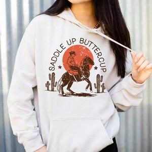 Buttercup Saddle Up Graphic Hoodie, Country Hoodie Sweatshirt, Country Music Hoodie