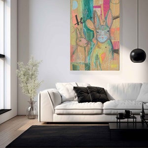 Abstrato grande Textur Mixed Media auf Pappkarton, extra grande Wand Kunst Individual Malerei Original minimalista Kunst Hase