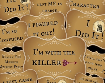 LARGE Photo Booth Party Props for the Murder Mystery - Murder Mystery Party - Party Supplies - Photo Booth Signs - Printables