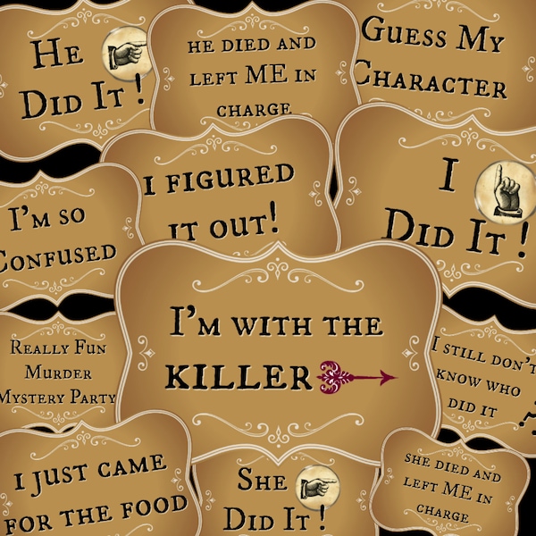LARGE Photo Booth Party Props for the Murder Mystery - Murder Mystery Party - Party Supplies - Photo Booth Signs - Printables